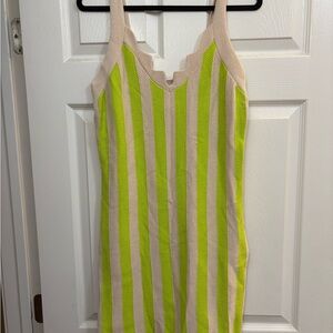 House of Harlow 1960 lime and cream knit mini dress - L